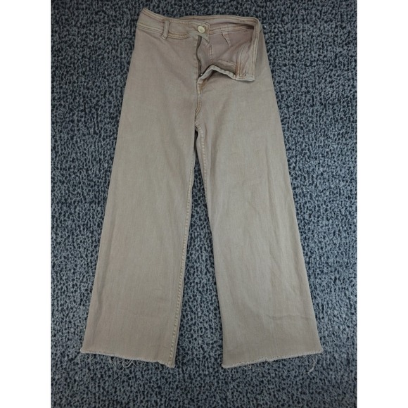 Robertson + Rodeo Denim - Robertson + Rodeo Wide Leg Jeans Womens Medium Tan Raw Hem High Rise